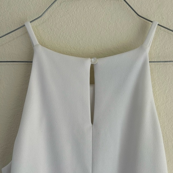 BCX Asymmetrical-Hem Rhinestone Dress Halter Off White Body-con Spandex Size M - Picture 7 of 10